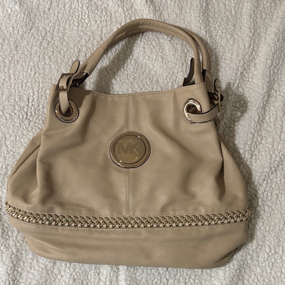 Michael Kors Cream Leather Shoulder Bag